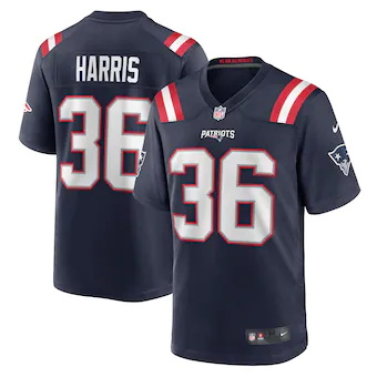 mens nike kevin harris navy new england patriots game playe